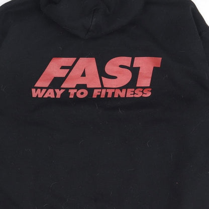Mens UK Size M Gildan Black Pullover Hoodie