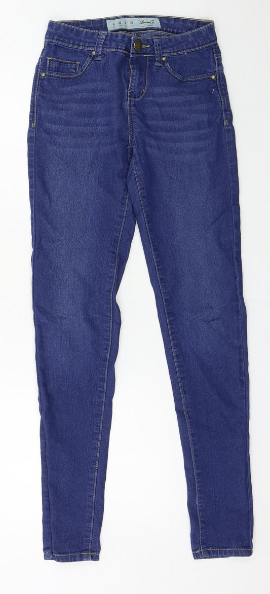 Denim & Co. Womens Blue  Denim Skinny Jeans Size 4 L28 in