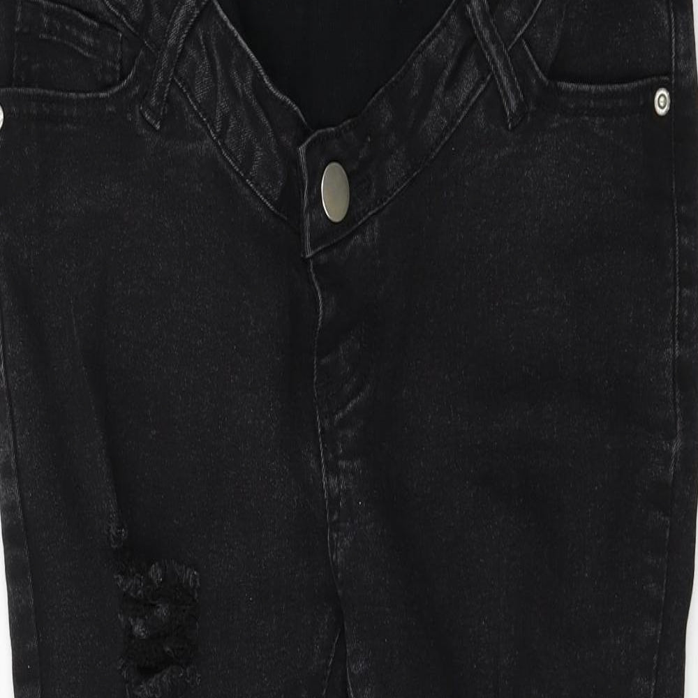 Boohoo Womens Black  Denim Skinny Jeans Size 10 L25 in