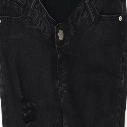 Boohoo Womens Black  Denim Skinny Jeans Size 10 L25 in