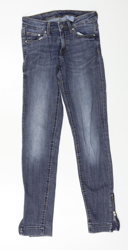 Womens UK Size 25 in H&M Regular Fit Straight Blue Jeans