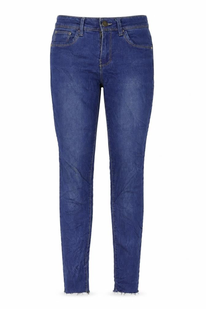 Front view of Denim & Co. women’s blue denim skinny jeans, size UK 4, 28-inch leg