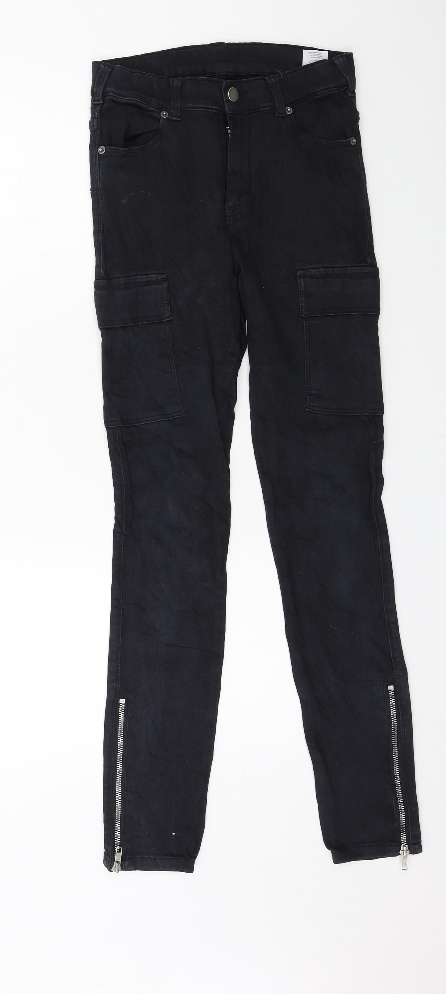 Womens UK Size 26 in Dr. Denim Regular Fit Skinny Black Jeans