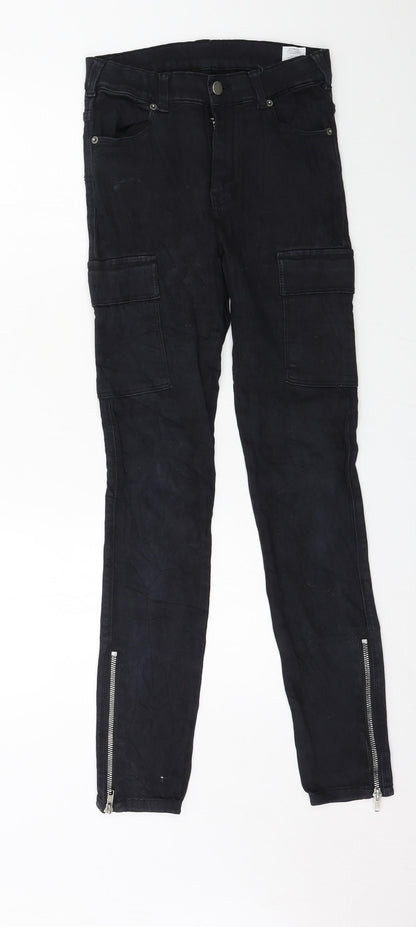 Womens UK Size 26 in Dr. Denim Regular Fit Skinny Black Jeans