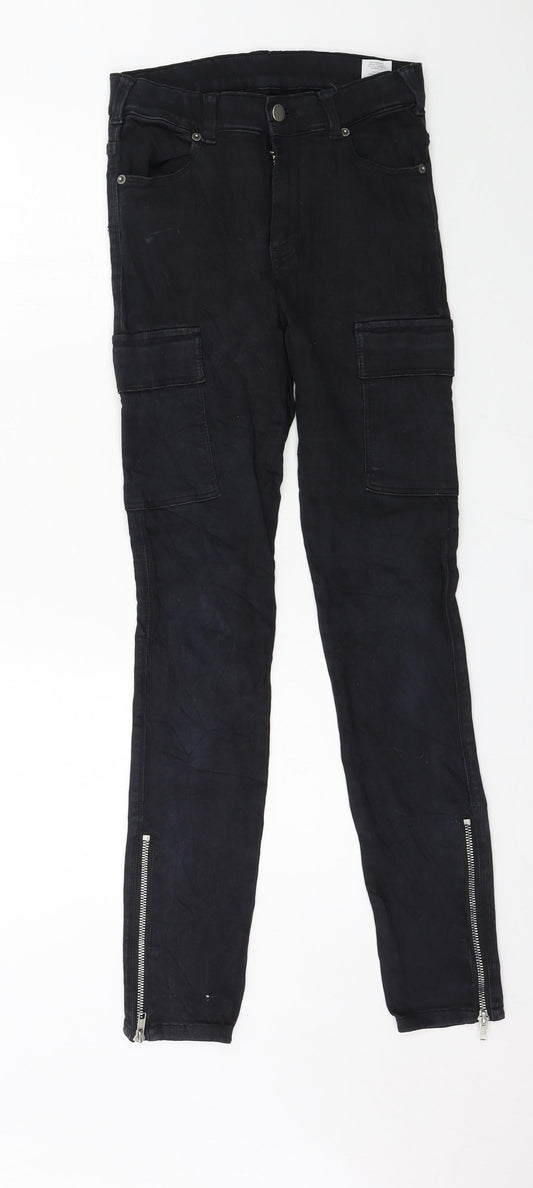Womens UK Size 26 in Dr. Denim Regular Fit Skinny Black Jeans