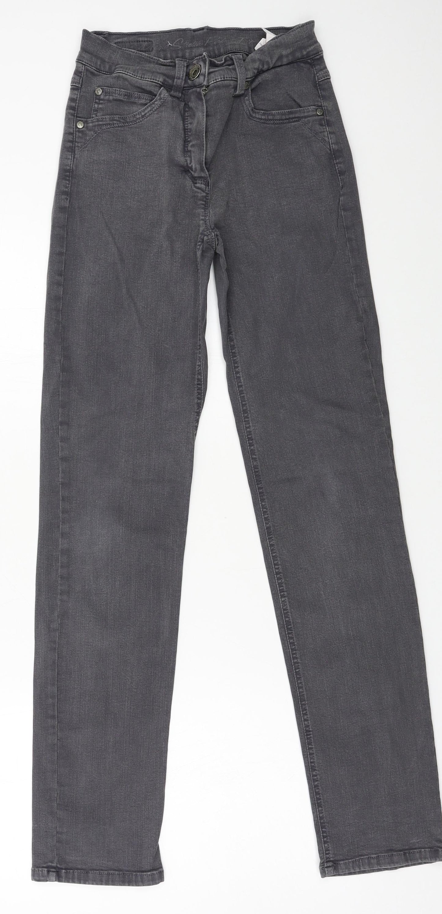 Womens UK Size 8 Preworn Regular Fit Skinny Grey Jeans