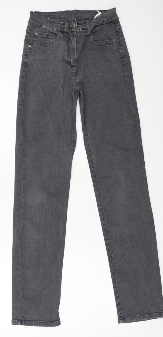 Womens UK Size 8 Preworn Regular Fit Skinny Grey Jeans