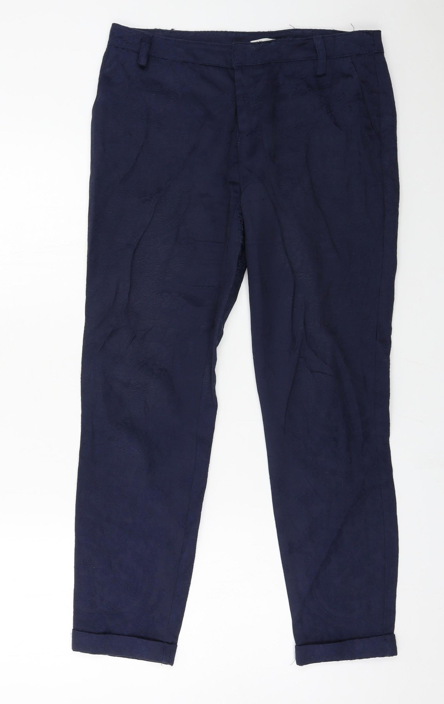 Womens UK Size 12 oodji Regular Fit  Blue Trousers