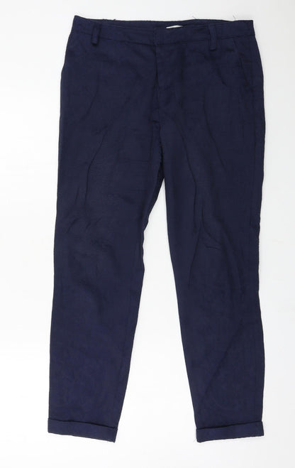 Womens UK Size 12 oodji Regular Fit  Blue Trousers