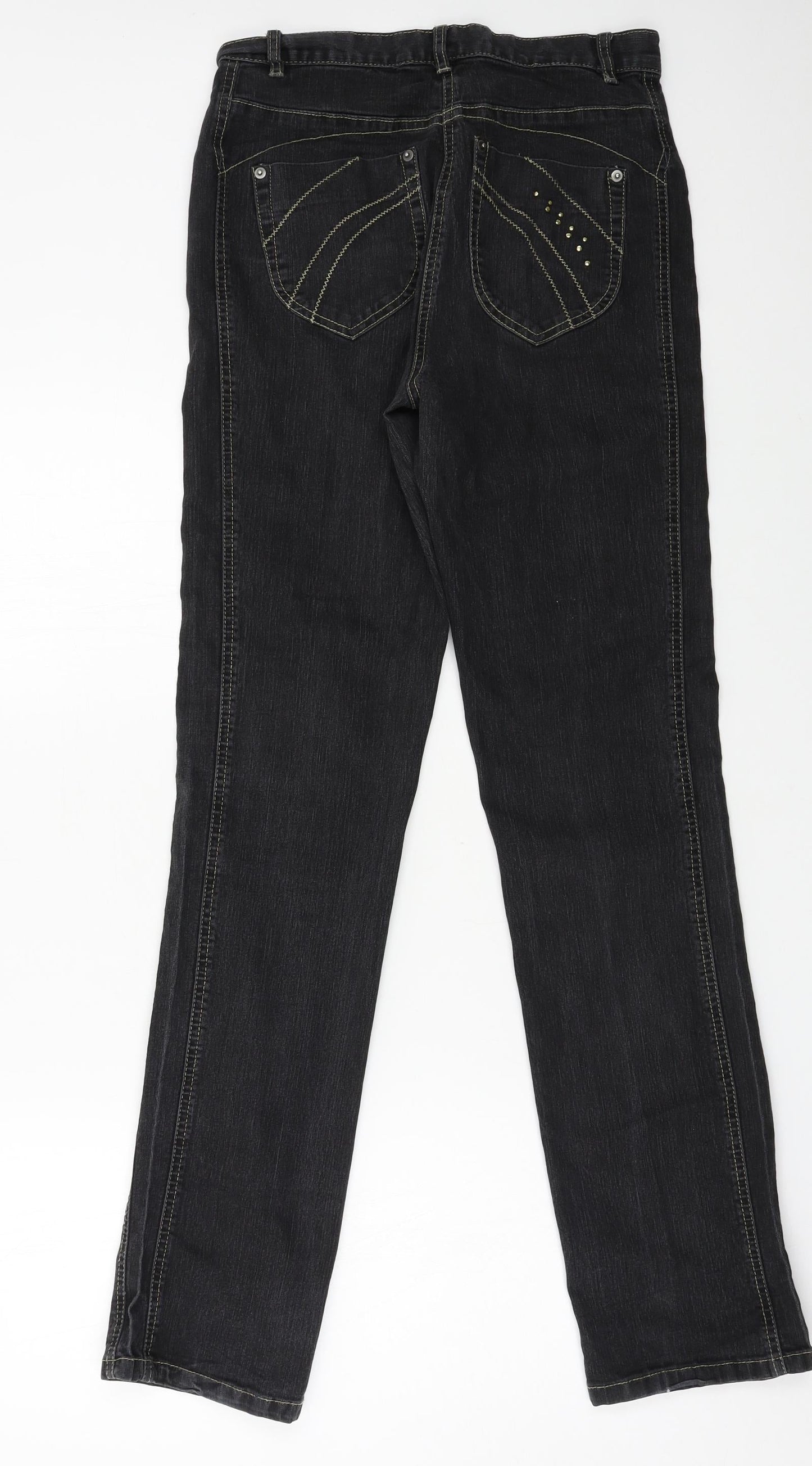 Preworn Womens Grey  Denim Straight Jeans Size 30 in L31 in