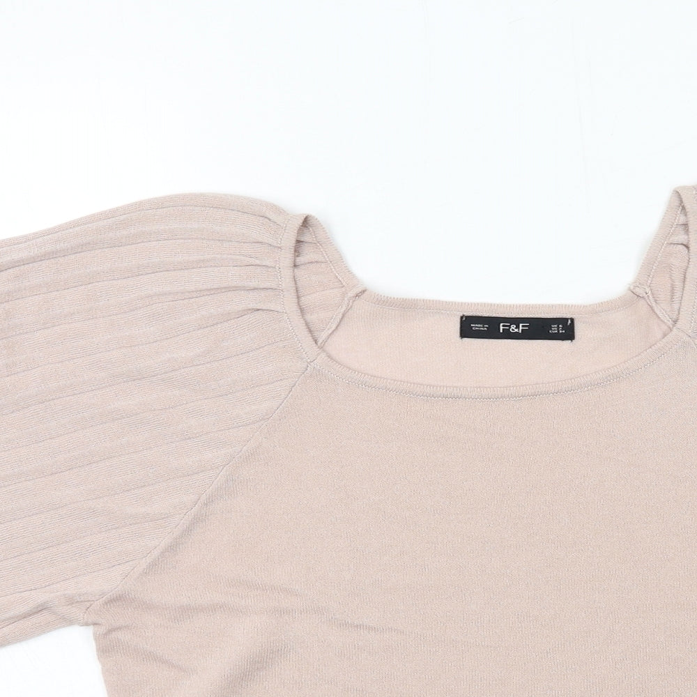 F&F Womens Pink  Jersey Basic T-Shirt Size 6