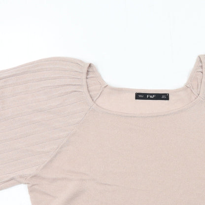 F&F Womens Pink  Jersey Basic T-Shirt Size 6