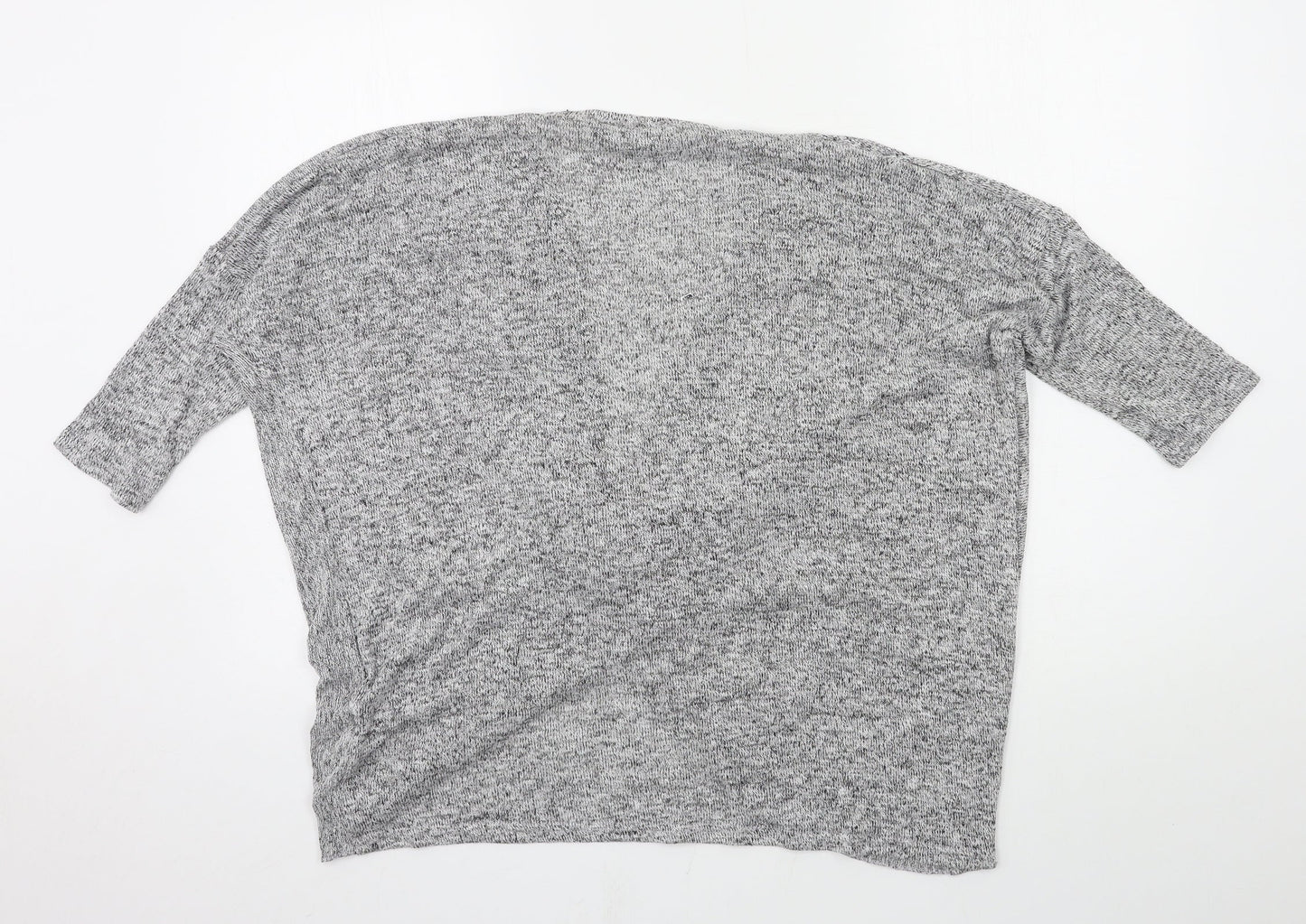 AX Paris Womens Grey  Knit Basic Blouse Size M  - knot detail