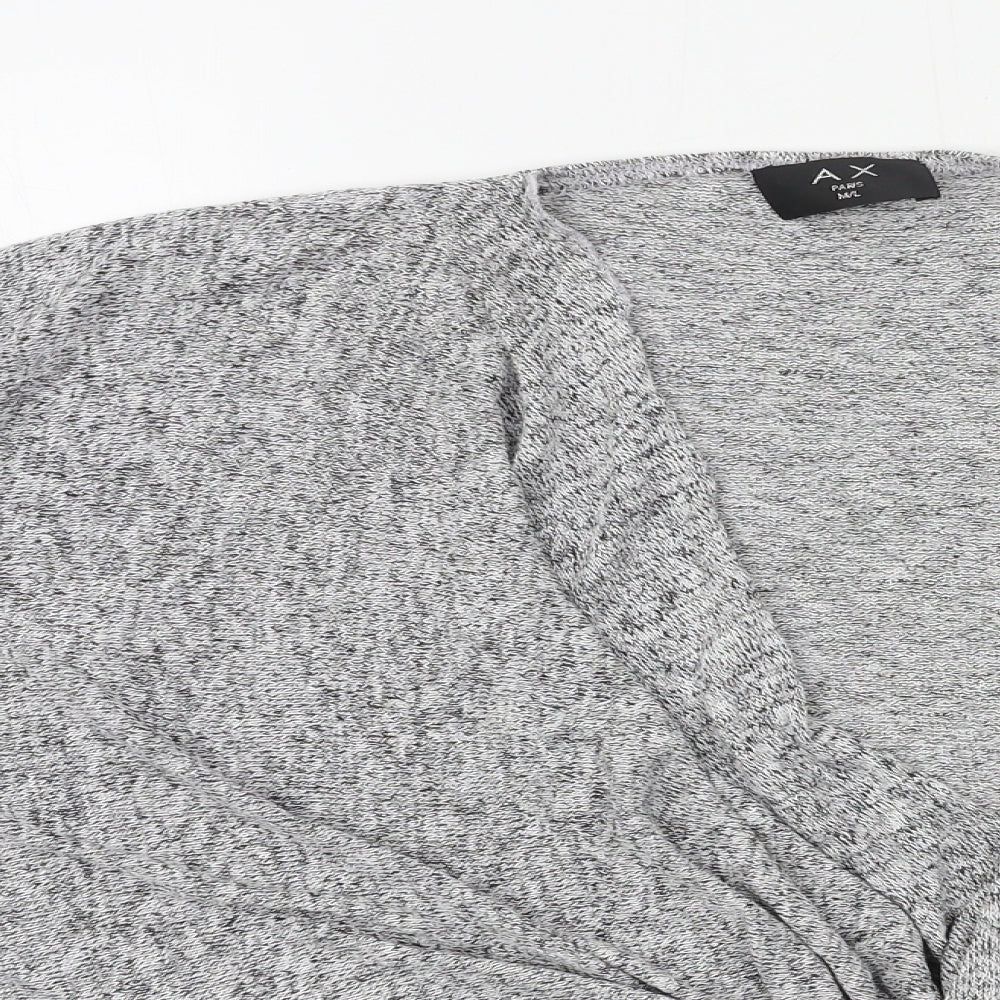 AX Paris Womens Grey  Knit Basic Blouse Size M  - knot detail