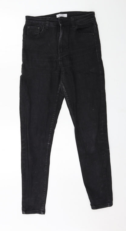 Bershka Womens Black  Denim Skinny Jeans Size 8 L28 in