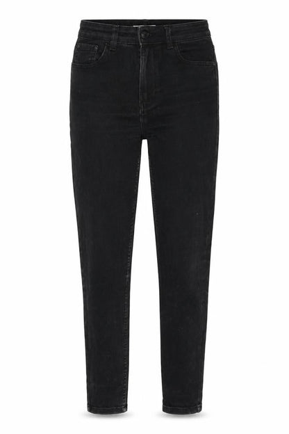Front view of Bershka women’s black denim skinny jeans, size UK 8, 28-inch leg