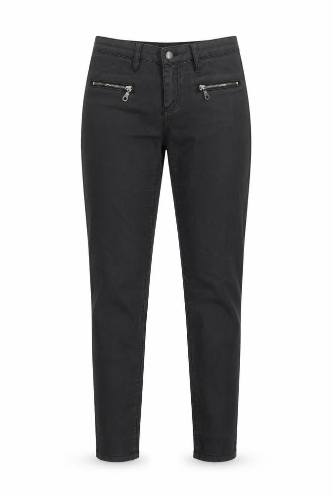 Front view of Pieces women’s grey denim skinny jeans, size UK 30, in, 31-inch leg