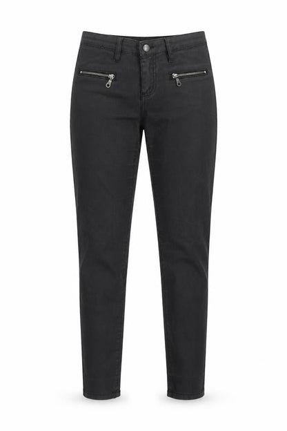 Front view of Pieces women’s grey denim skinny jeans, size UK 30, in, 31-inch leg