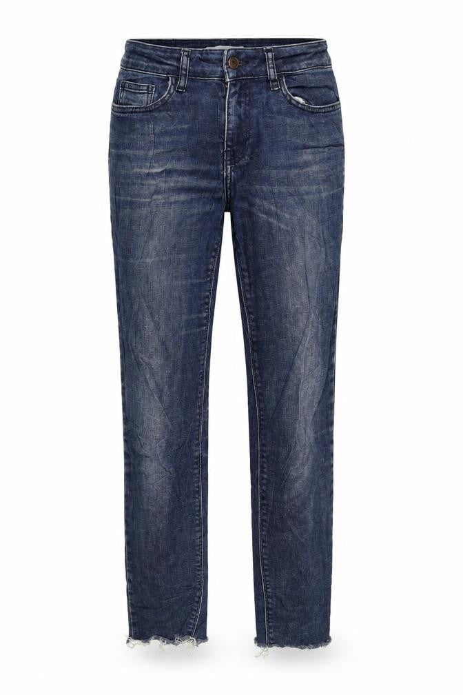 Front view of Part Two women’s blue denim straight jeans, size UK 26, in, 25-inch leg
