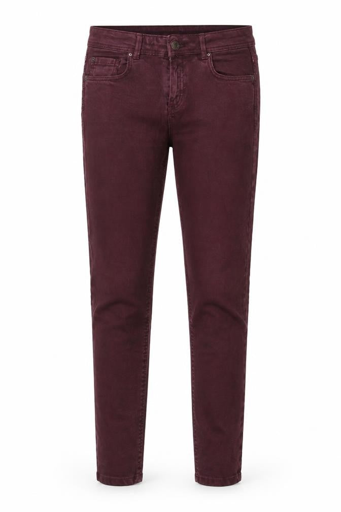 Front view of Zara women’s purple denim skinny jeans, size UK 30, in, 25-inch leg