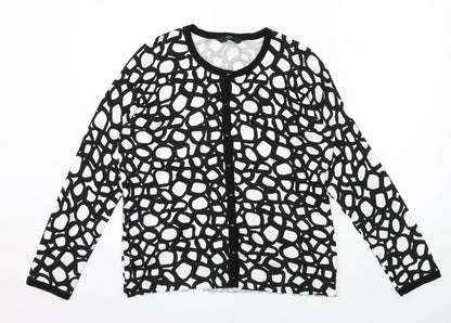 BHS Womens Black Geometric Knit Cape Jumper Size 14