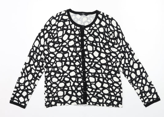 BHS Womens Black Geometric Knit Cape Jumper Size 14