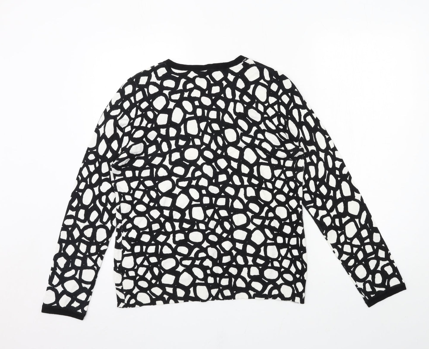 BHS Womens Black Geometric Knit Cape Jumper Size 14