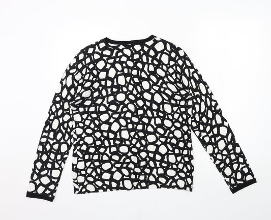 BHS Womens Black Geometric Knit Cape Jumper Size 14
