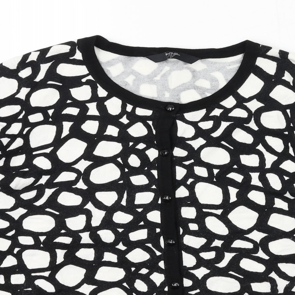 BHS Womens Black Geometric Knit Cape Jumper Size 14