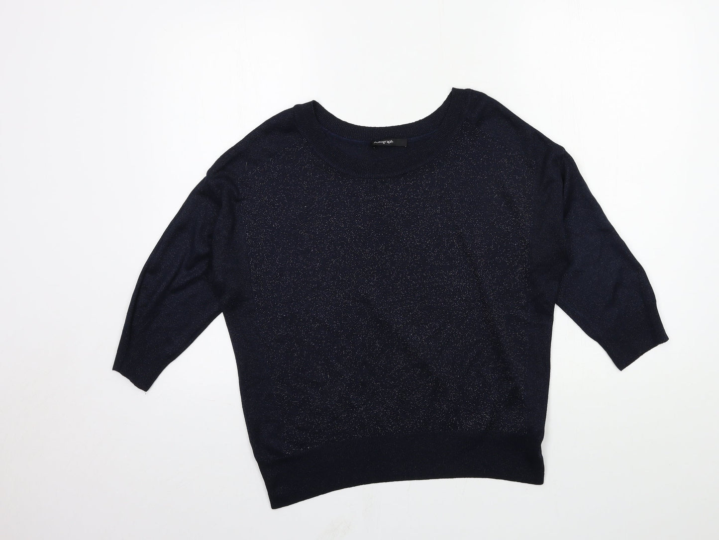 Autograph Womens Blue  Knit Pullover Jumper Size 10