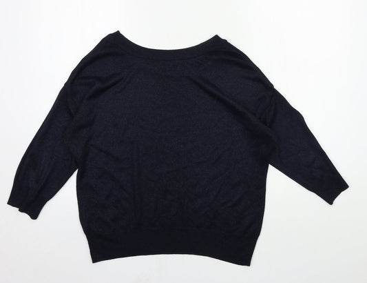 Autograph Womens Blue  Knit Pullover Jumper Size 10