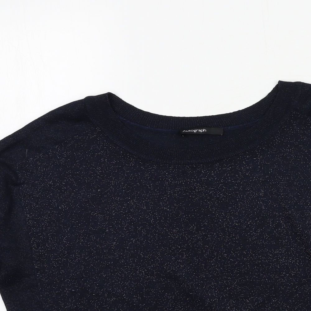 Autograph Womens Blue  Knit Pullover Jumper Size 10