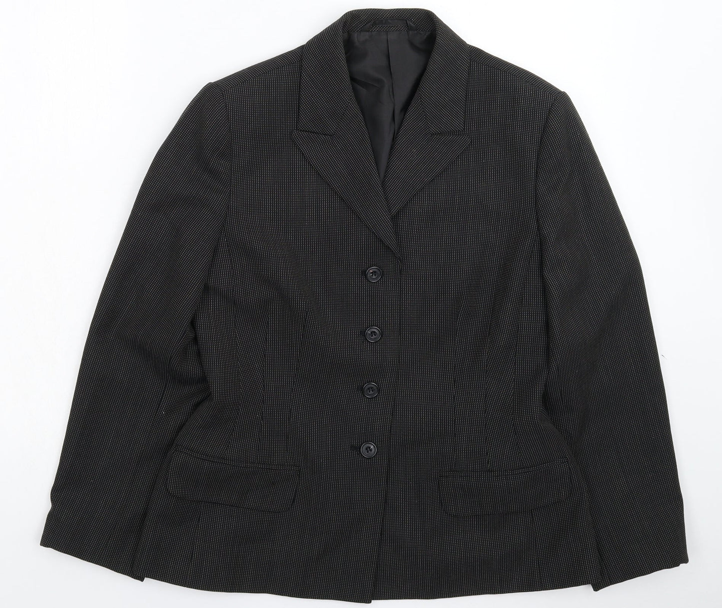 NEXT Womens Black Striped  Jacket Suit Jacket Size 12