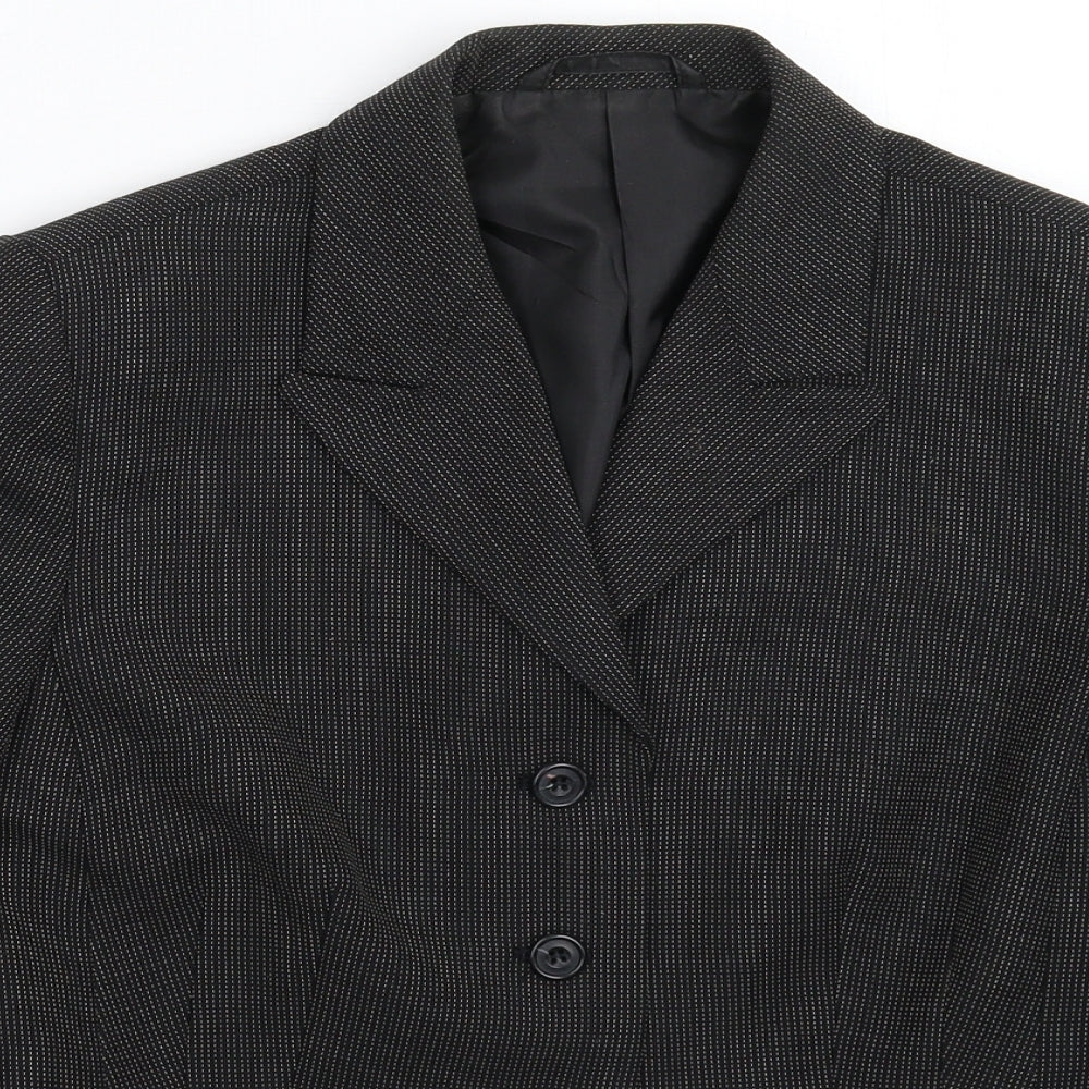 NEXT Womens Black Striped  Jacket Suit Jacket Size 12
