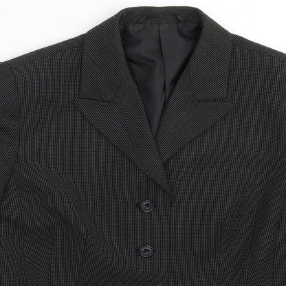 NEXT Womens Black Striped  Jacket Suit Jacket Size 12