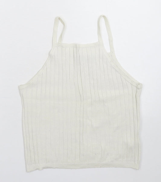 Atmosphere Womens White  Knit Basic Tank Size 14