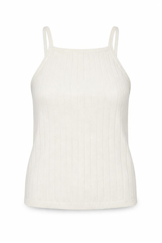 Front view of Atmosphere women’s white knit basic tank, size UK 14
