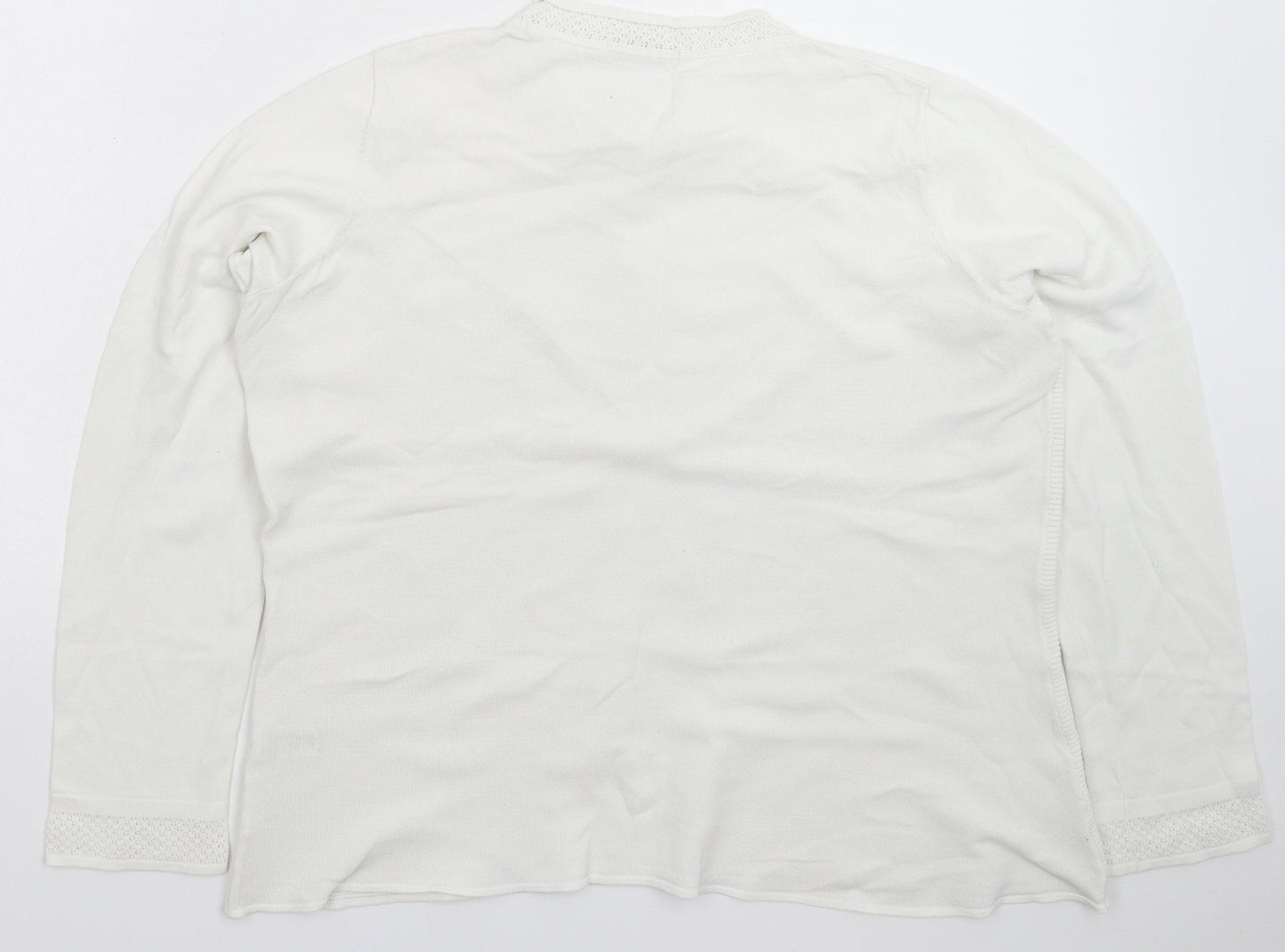 TU Womens White  Knit Pullover Jumper Size 18