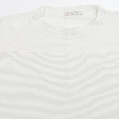 TU Womens White  Knit Pullover Jumper Size 18