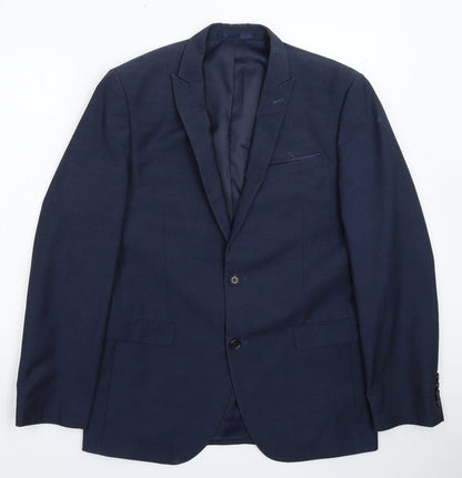 Mens UK Size 40 Cedar Wood State Regular Blue Suit Jacket