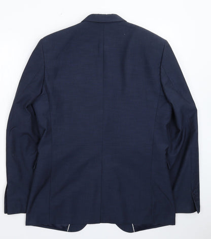 Mens UK Size 40 Cedar Wood State Regular Blue Suit Jacket