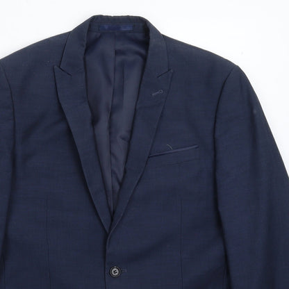 Mens UK Size 40 Cedar Wood State Regular Blue Suit Jacket