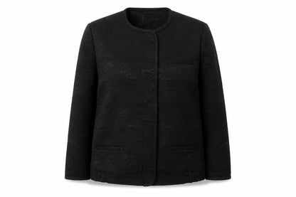 Front view of Debenhams women’s black jacket, size UK 14