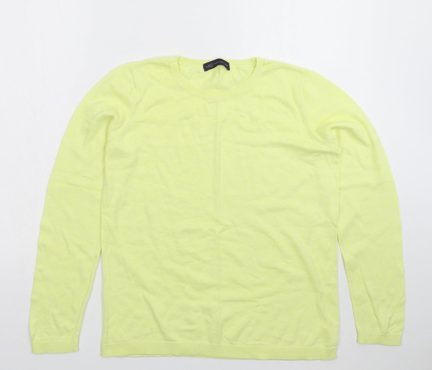 Womens UK Size M Marks and Spencer Yellow Pullover Jumper