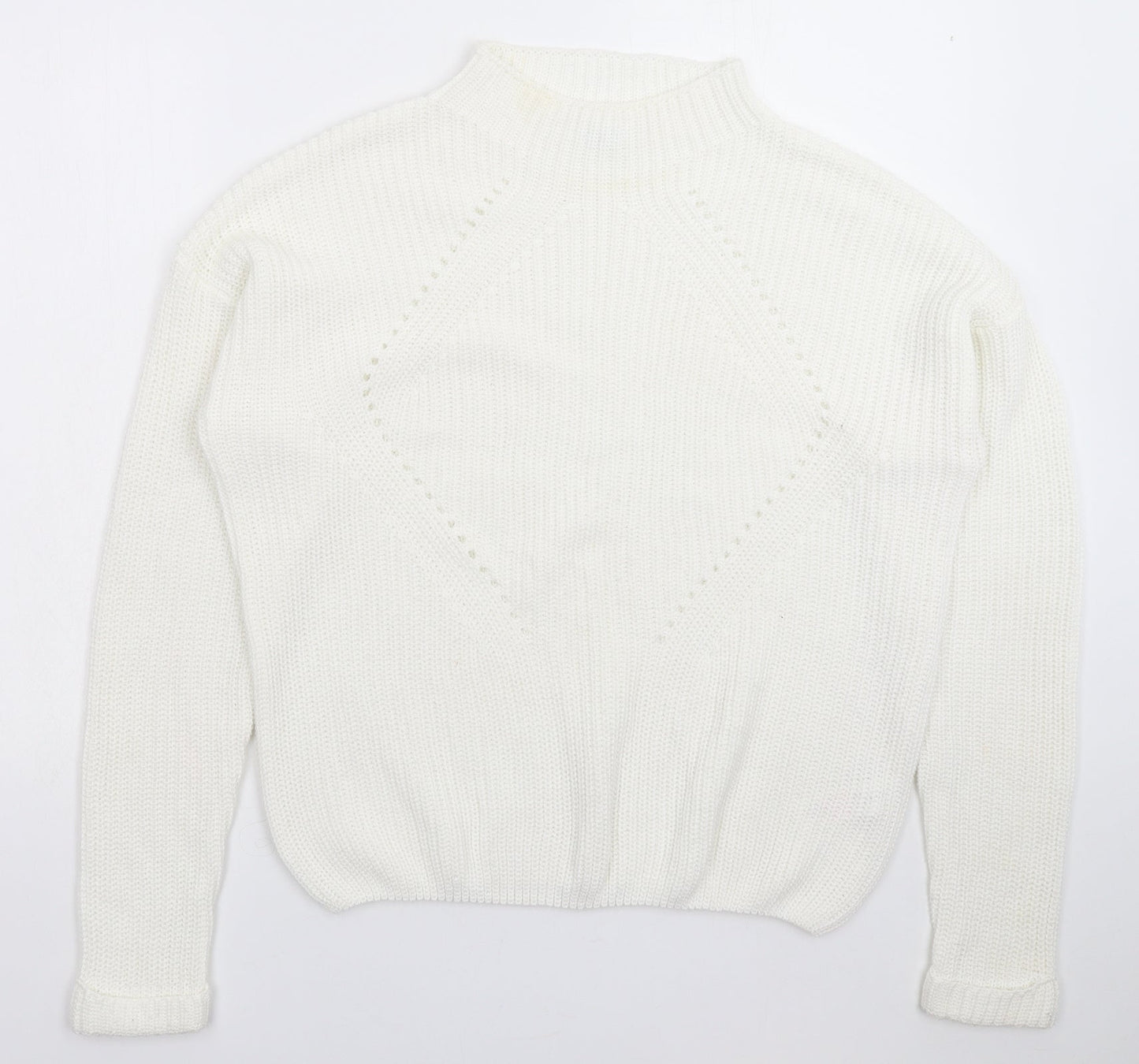 Primark Womens White  Knit Pullover Jumper Size 14