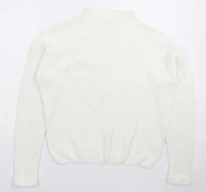 Primark Womens White  Knit Pullover Jumper Size 14