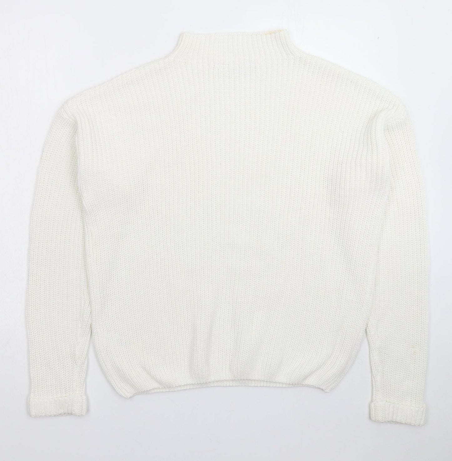 Primark Womens White  Knit Pullover Jumper Size 14