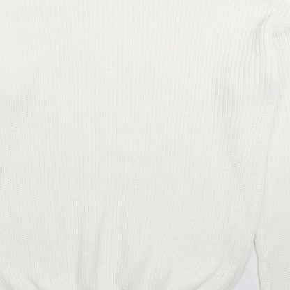 Primark Womens White  Knit Pullover Jumper Size 14