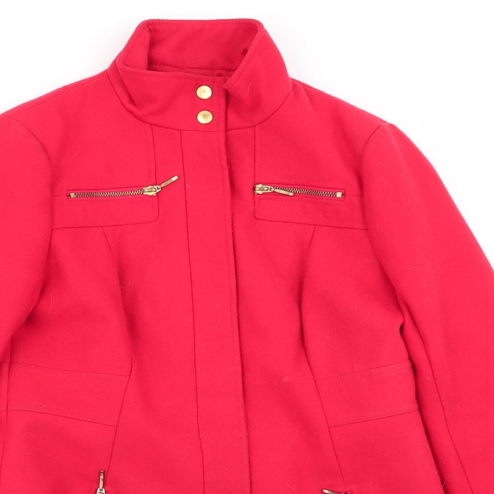 Asda George Womens Red   Overcoat Coat Size 10