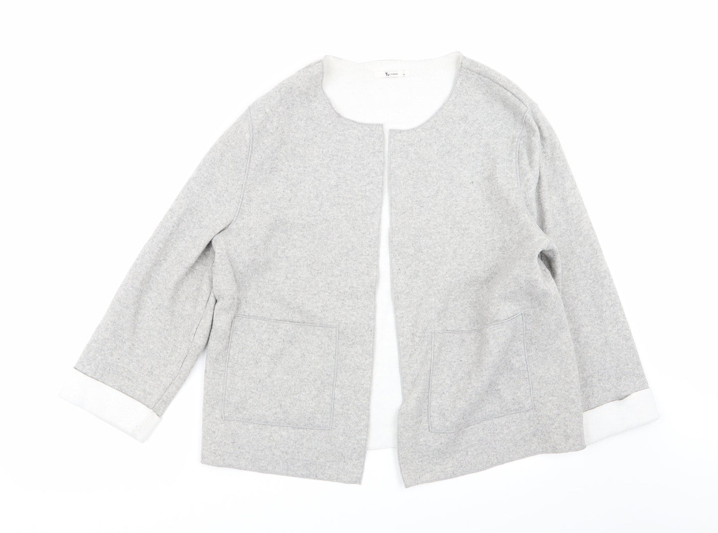 TU Womens Grey   Cardigan Jumper Size 14